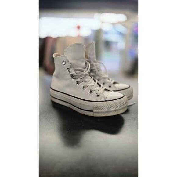 Converse Chuck Taylor All Star Lift Platform Leather High Top - Women's 5 - Picture 2 of 8